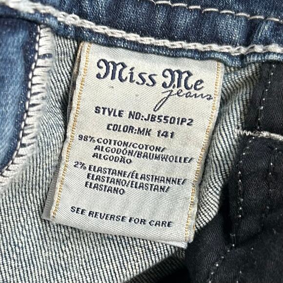 Miss Me Boyfriend‎ Distressed Capri Embellished Jeans Y2K Sz 25W - Picture 11 of 11